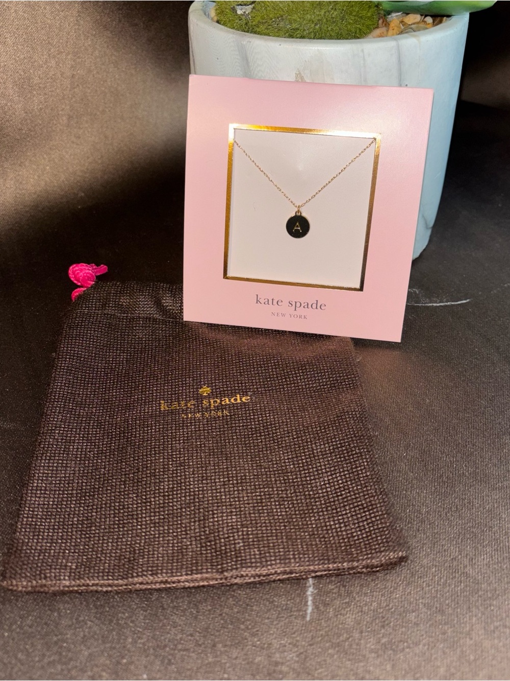 Kate spade initial A necklace new in box with dust bag